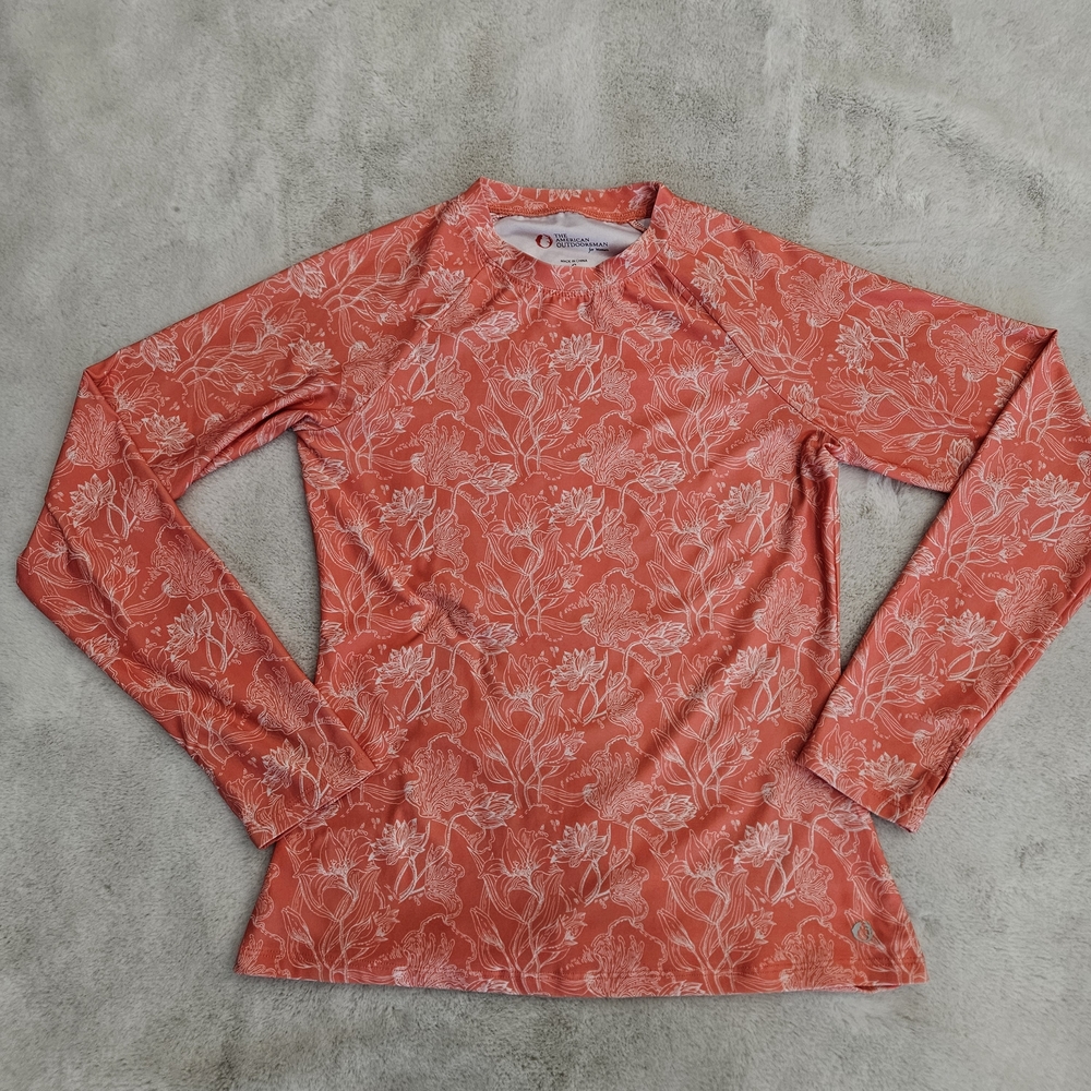 Women's Coral Long-Sleeve Performance Top Rash Guard Hiking Shirt